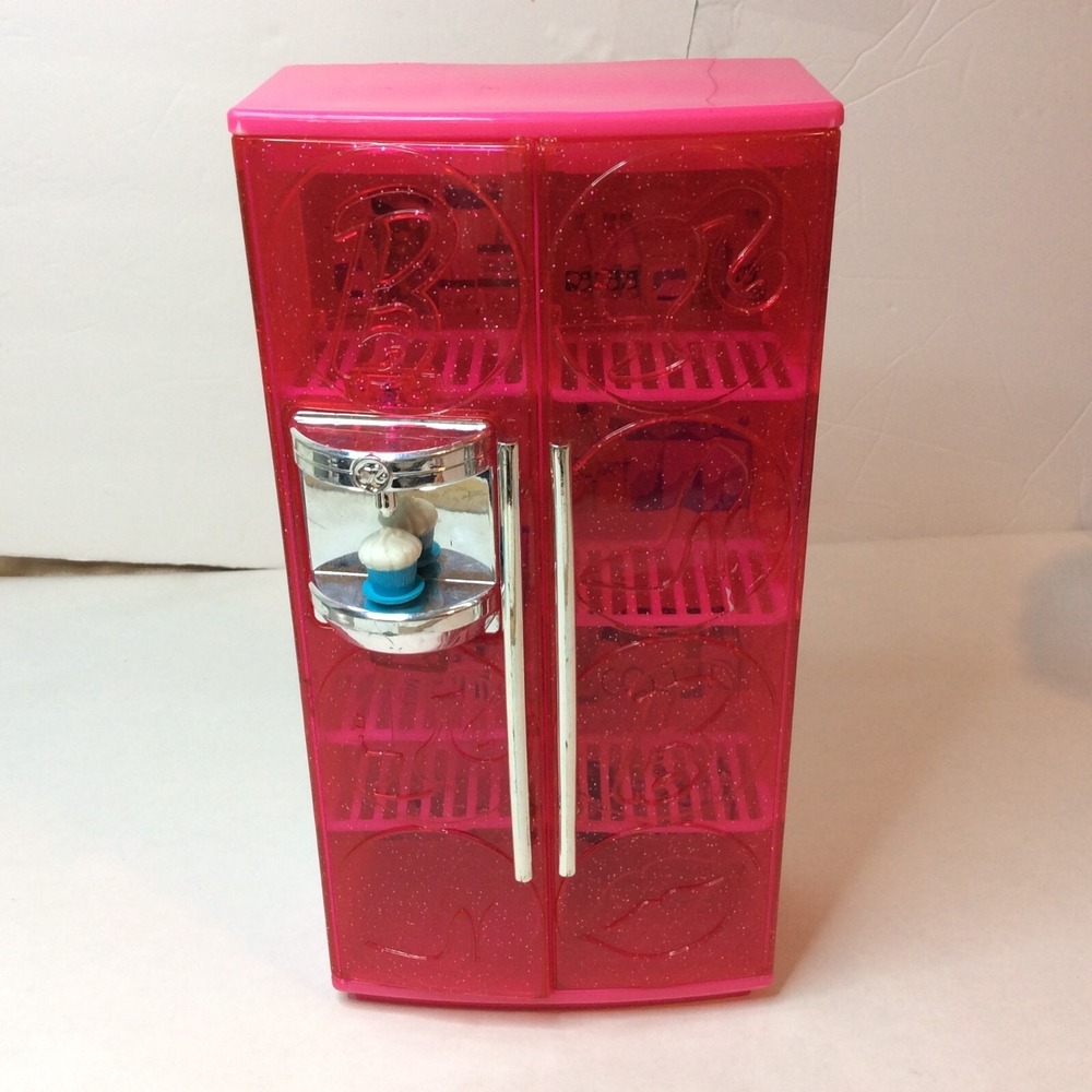 2010 Mattel Barbie Doll House Furniture Pink Fridge Pretend Play